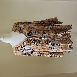 Beige and black blouse size 2X
